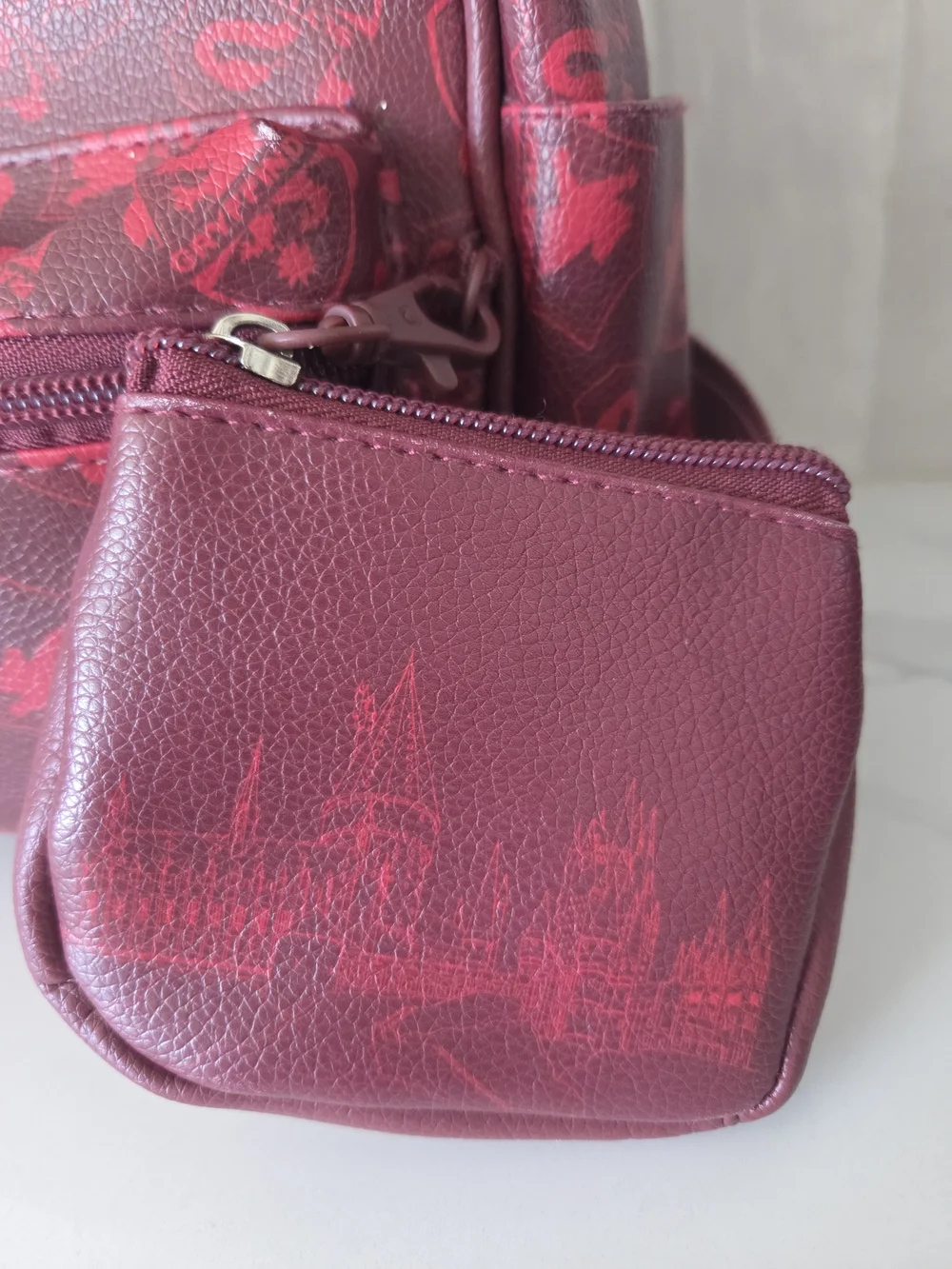 Hogwarts Harry Potter Red Faux Leather Mini Backpack With Coin Purse